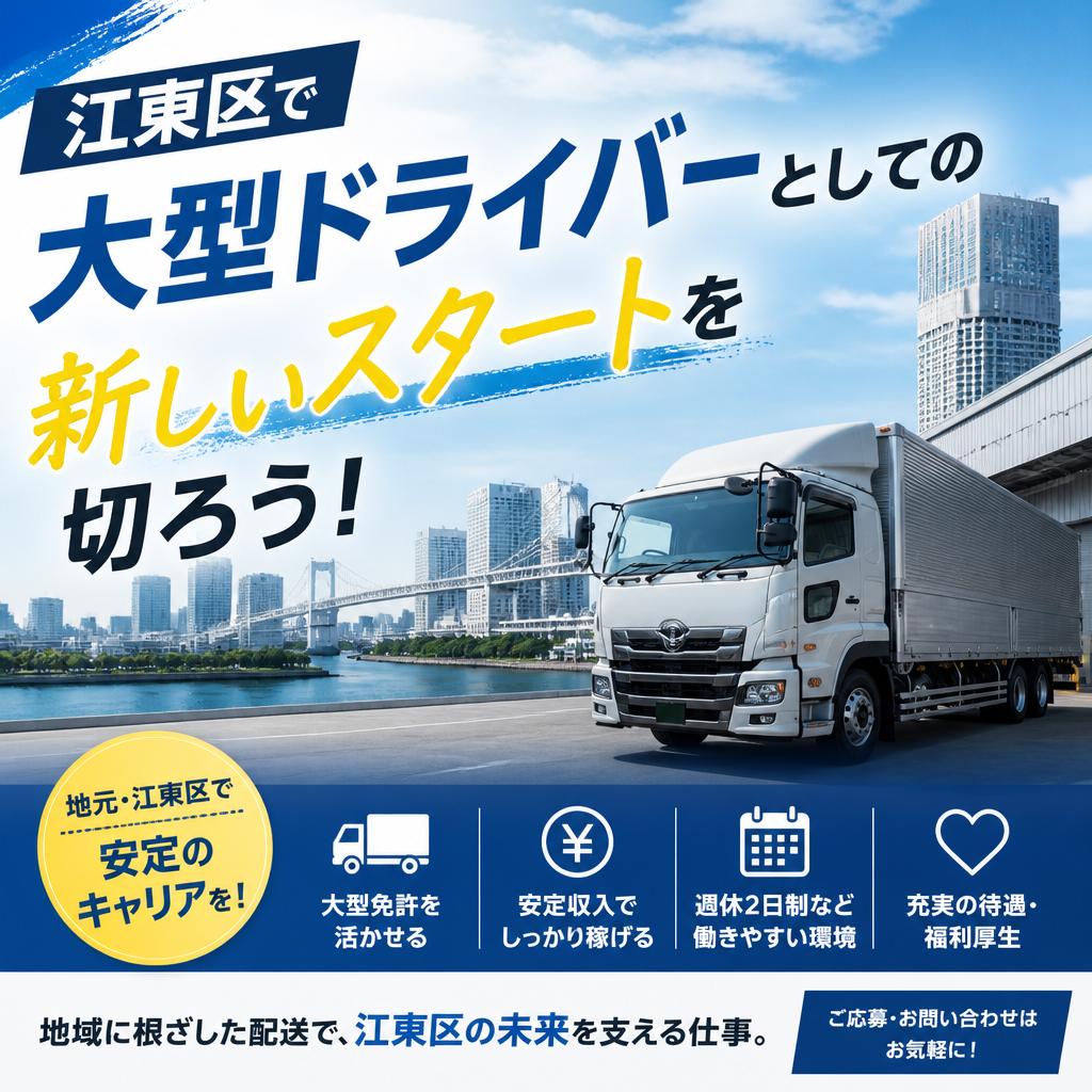 江東区で大型ドライバーとしての新しいスタートを切ろう！