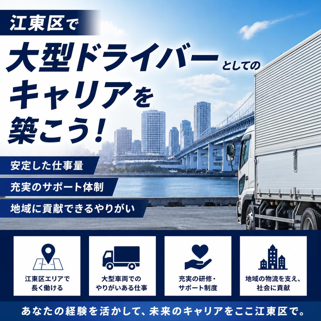 江東区で大型ドライバーとしてのキャリアを築こう！。