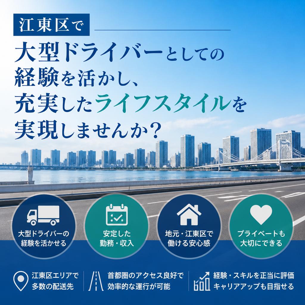 江東区で大型ドライバーとしての経験を活かし、充実したライフスタイルを実現しませんか？