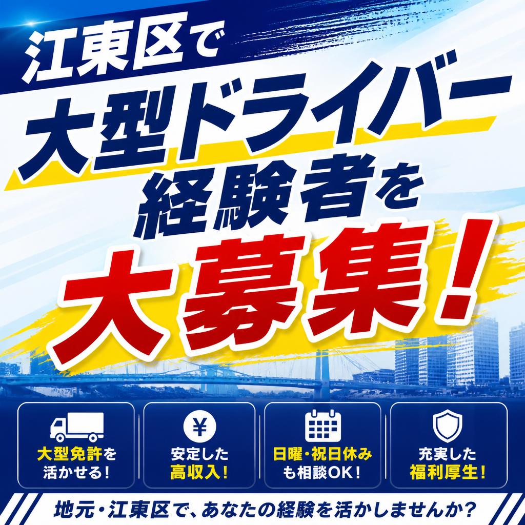 江東区で大型ドライバー経験者を大募集！