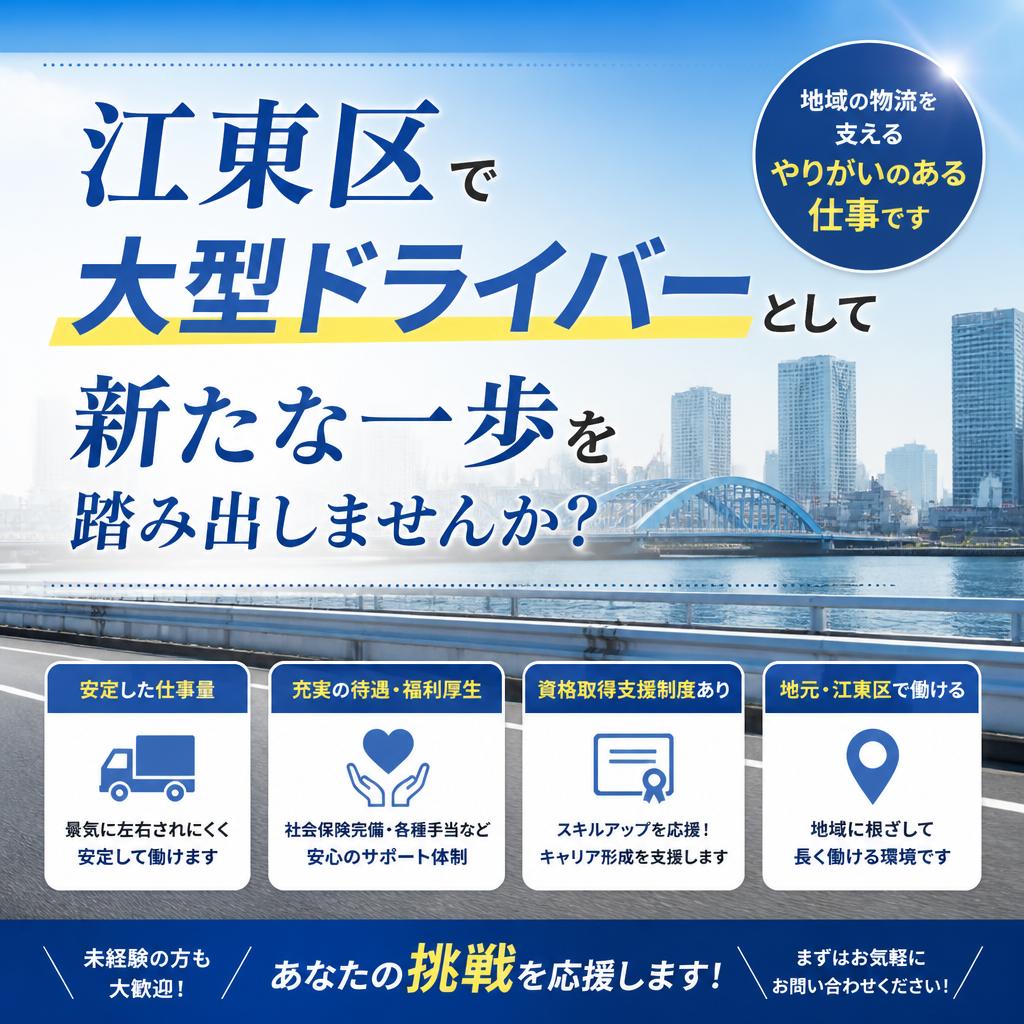 江東区で大型ドライバーとして新たな一歩を踏み出しませんか？