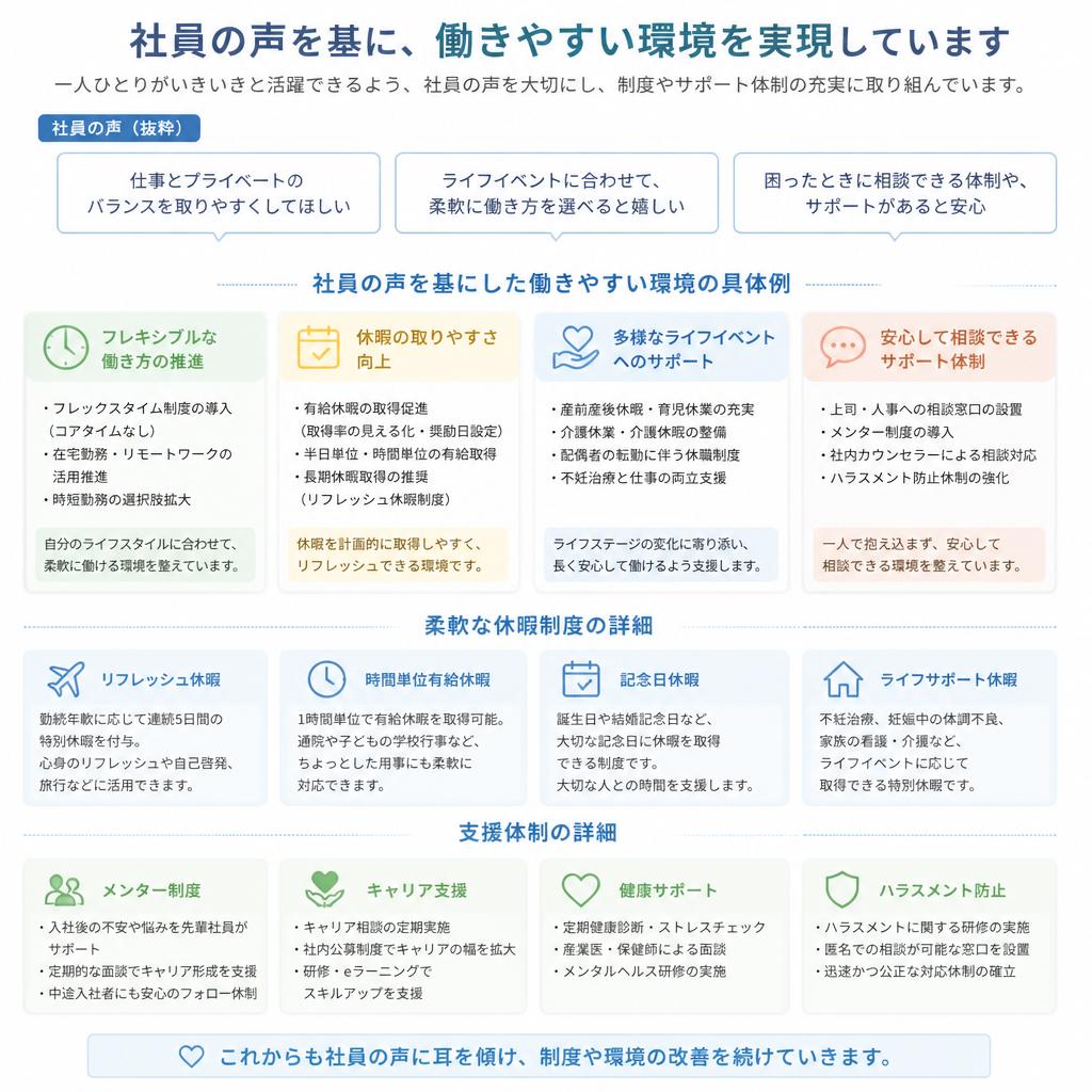 働きやすさを追求した職場